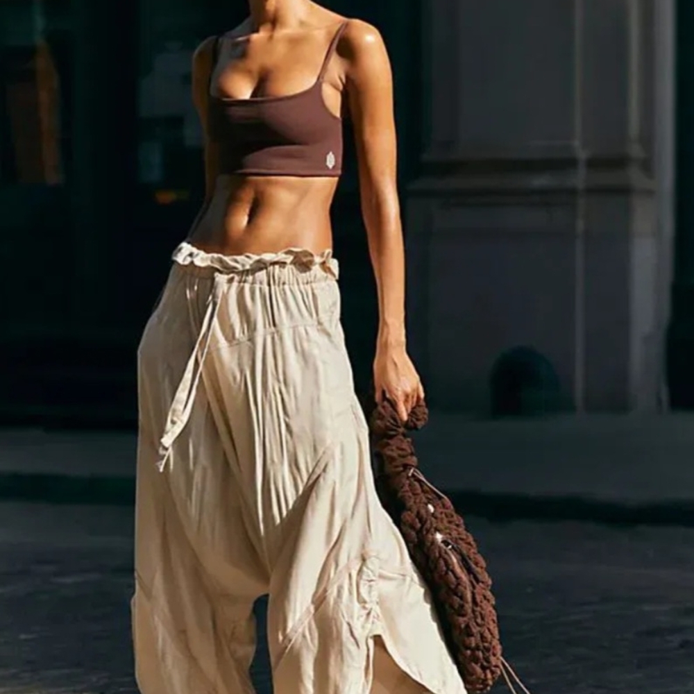 FP Movement by Free People Beige Harem Wide Leg Pants